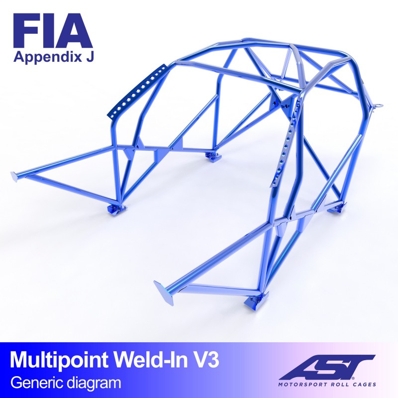 Arceau de Sécurité RENAULT Clio II 2 modèle V3 Multipoints à souder