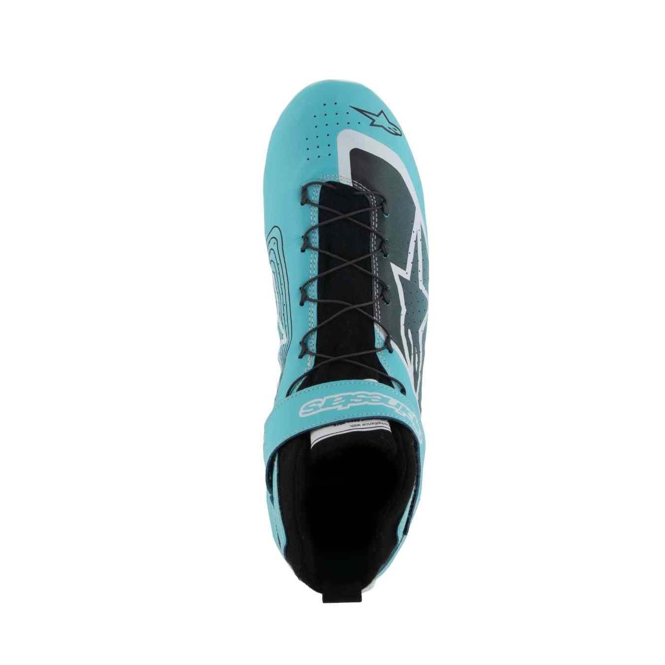 Bottines ALPINESTARS TECH 1 Z V3 FIA 8856 2018 Cyan Blanc Noir