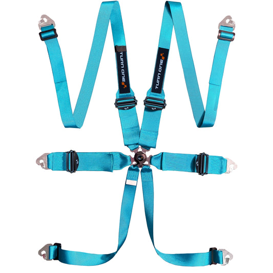 Harnais TURN ONE Race 6 points FIA 8853-2016 Bleu (Turquoise)