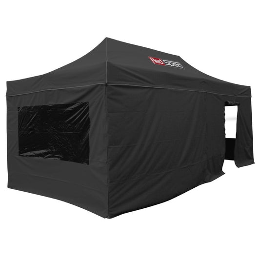 Kit parois + porte + fenêtres pour tente REDSPEC 6 x 3 m aluminium noire