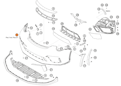 Pare choc avant Porsche 991.2 GT3 CUP