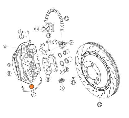 Etrier arrière Porsche 991 GT3 CUP
