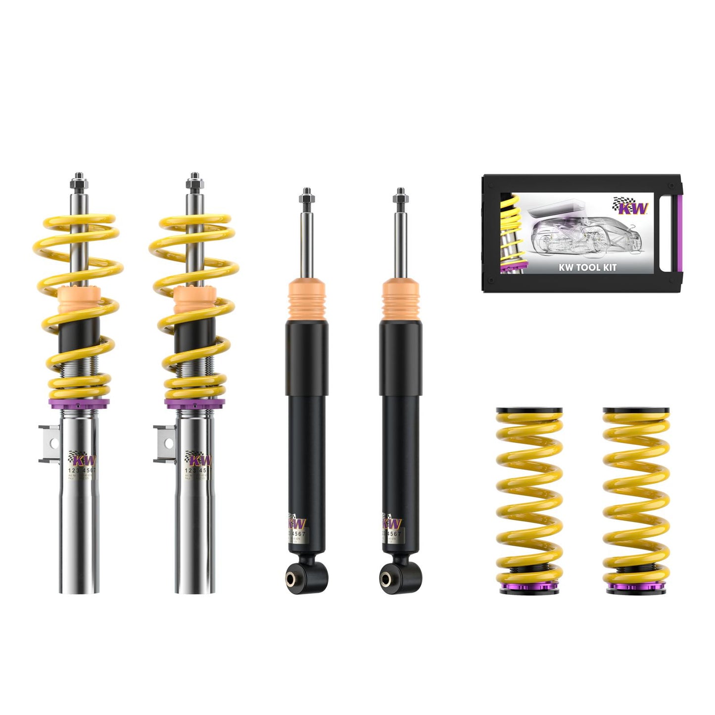 Kit combinés filetés KW V1 Inox Renault Clio 3 RS Année 07/2010-