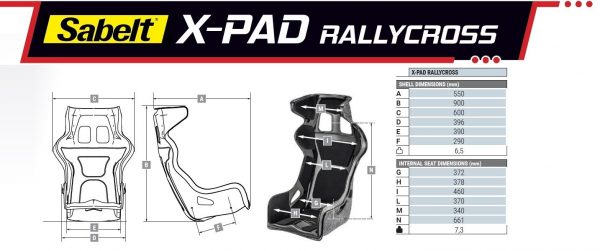 Siège baquet FIA X-PAD RALLYCROSS FIA 8855-1999 (sans padding)
