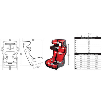 Baquet FIA SABELT GT PAD XL
