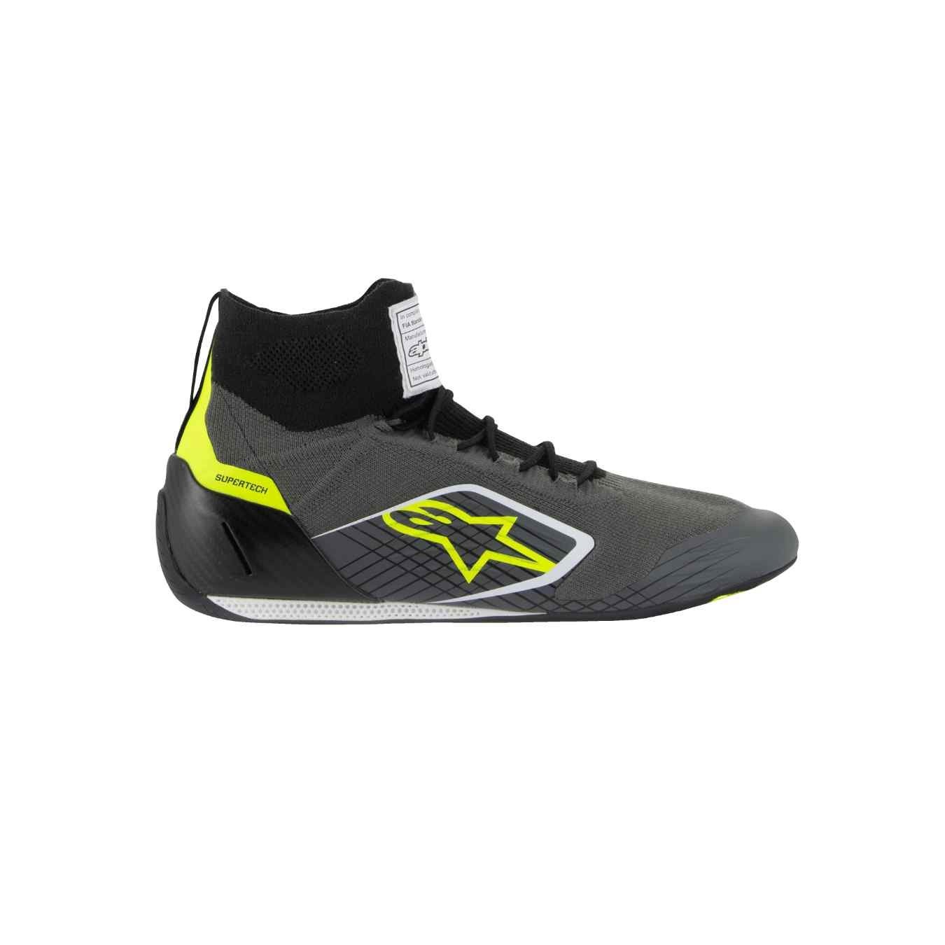 Bottines ALPINESTARS SUPERTECH FIA 8856 2018 Gris Noir Jaune