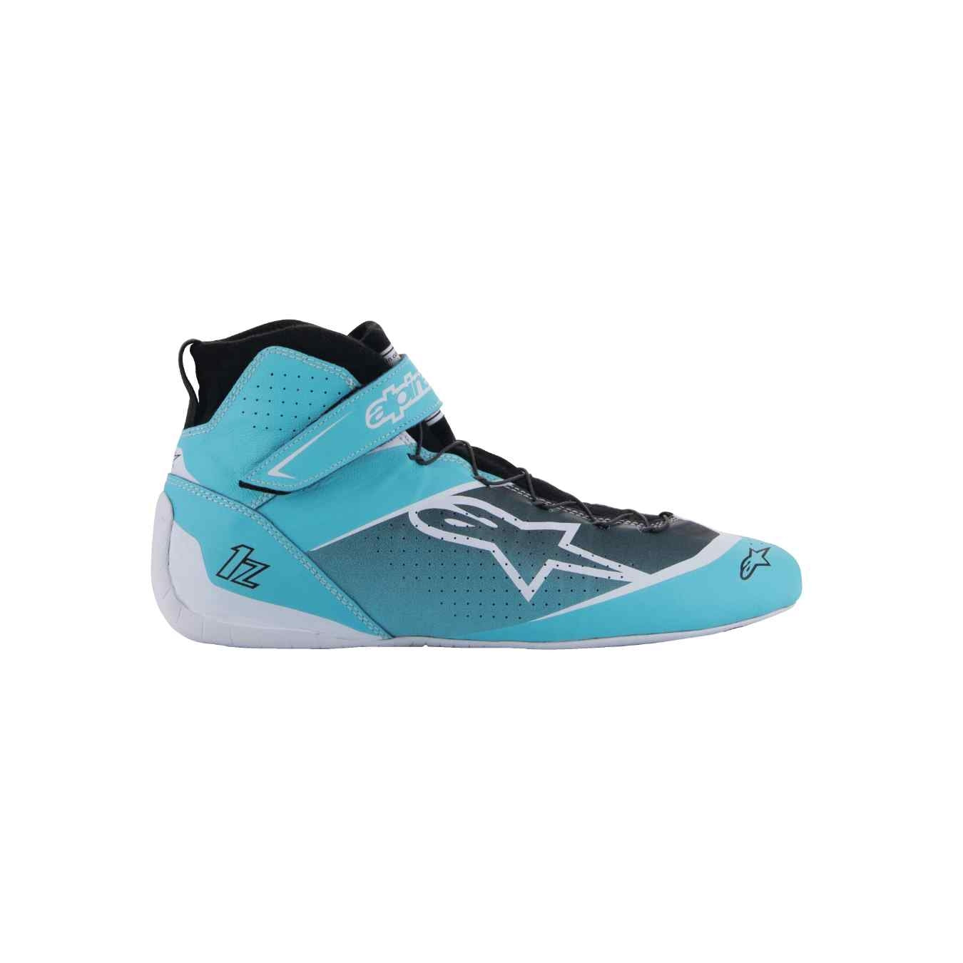 Bottines ALPINESTARS TECH 1 Z V3 FIA 8856 2018 Cyan Blanc Noir