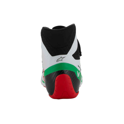 Bottines Karting ALPINESTARS TECH-1 KX V3 FIA 8877 2022 Blanc Vert Rouge