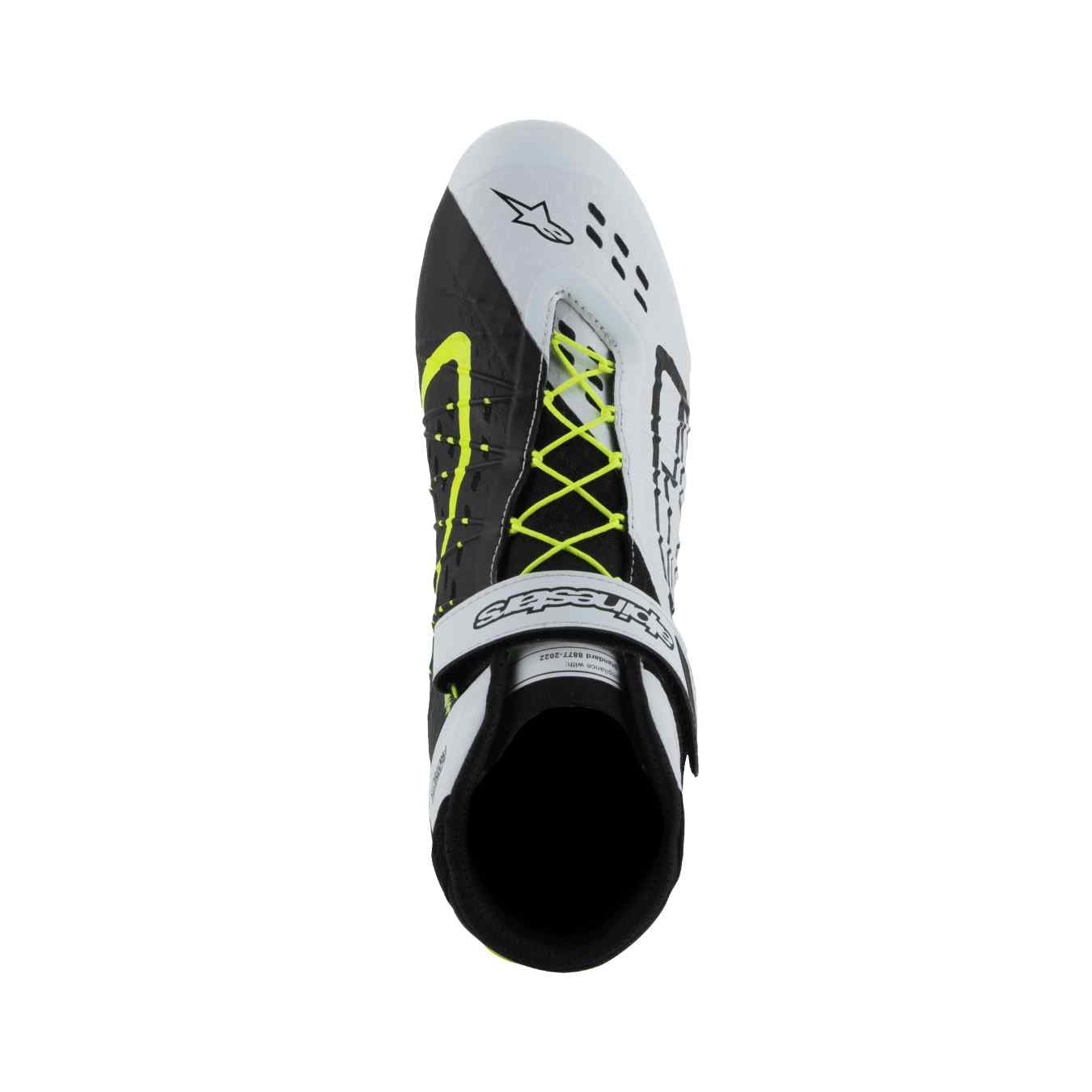 Bottines Karting ALPINESTARS TECH-1 KX V3 FIA 8877 2022 Noir Blanc Jaune