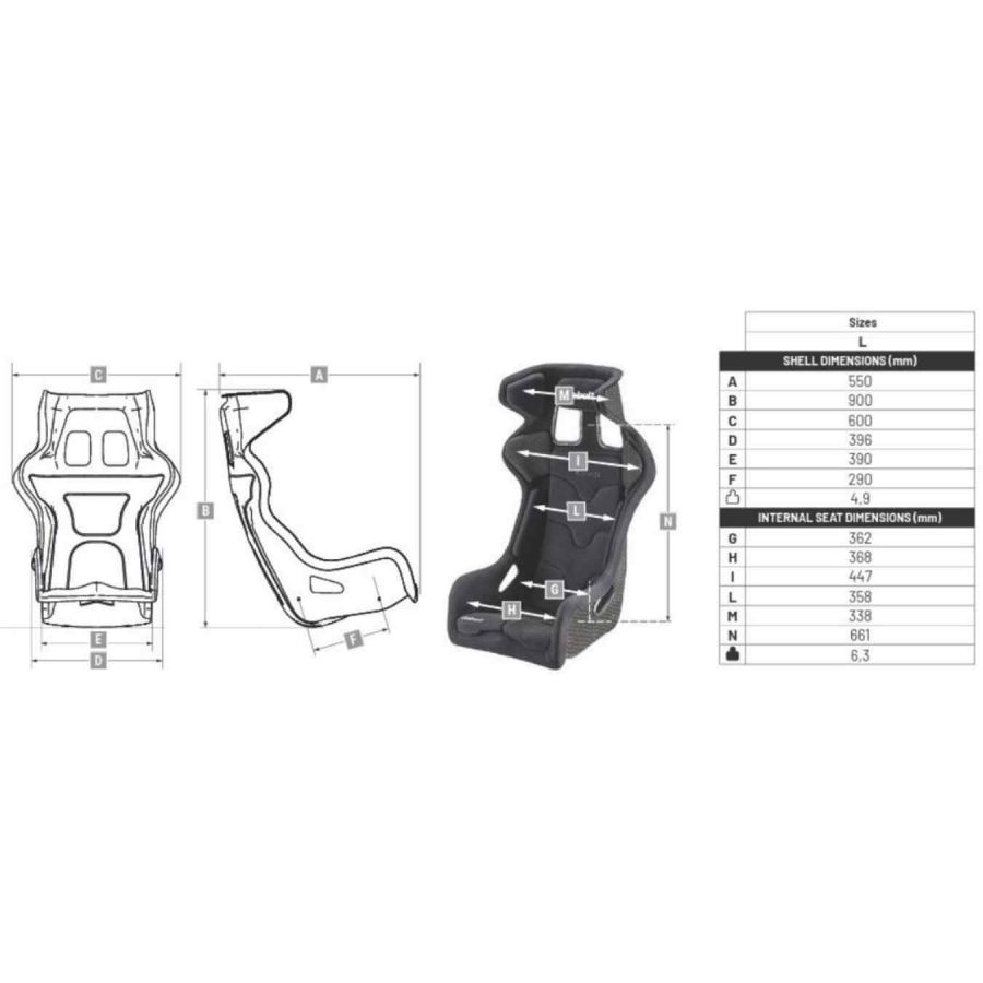 Baquet FIA SABELT X-Pad Carbone L FIA