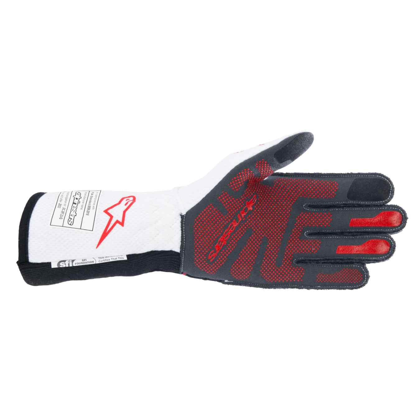 Gants ALPINESTARS TECH 1 ZX V4 FIA 8856 2018 Noir Blanc Rouge