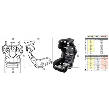 Baquet FIA SABELT GT-635 Carbone à glissière