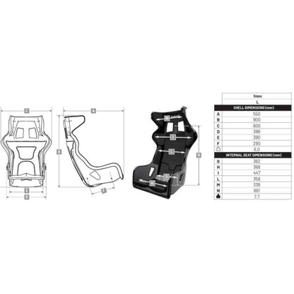Baquet X-PAD Noir FIA 8855-1999